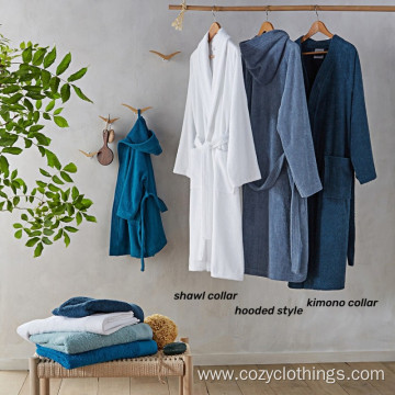 organic cotton luxury hotel bath robe set custom